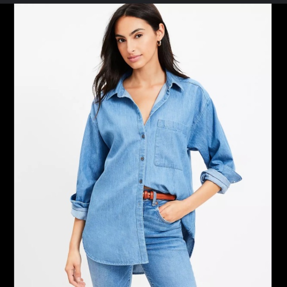 LOFT Light Blue Denim Shirt